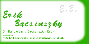 erik bacsinszky business card